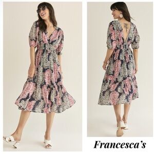 New Francesca's Spring Summer Vivian Floral
Midi Dress